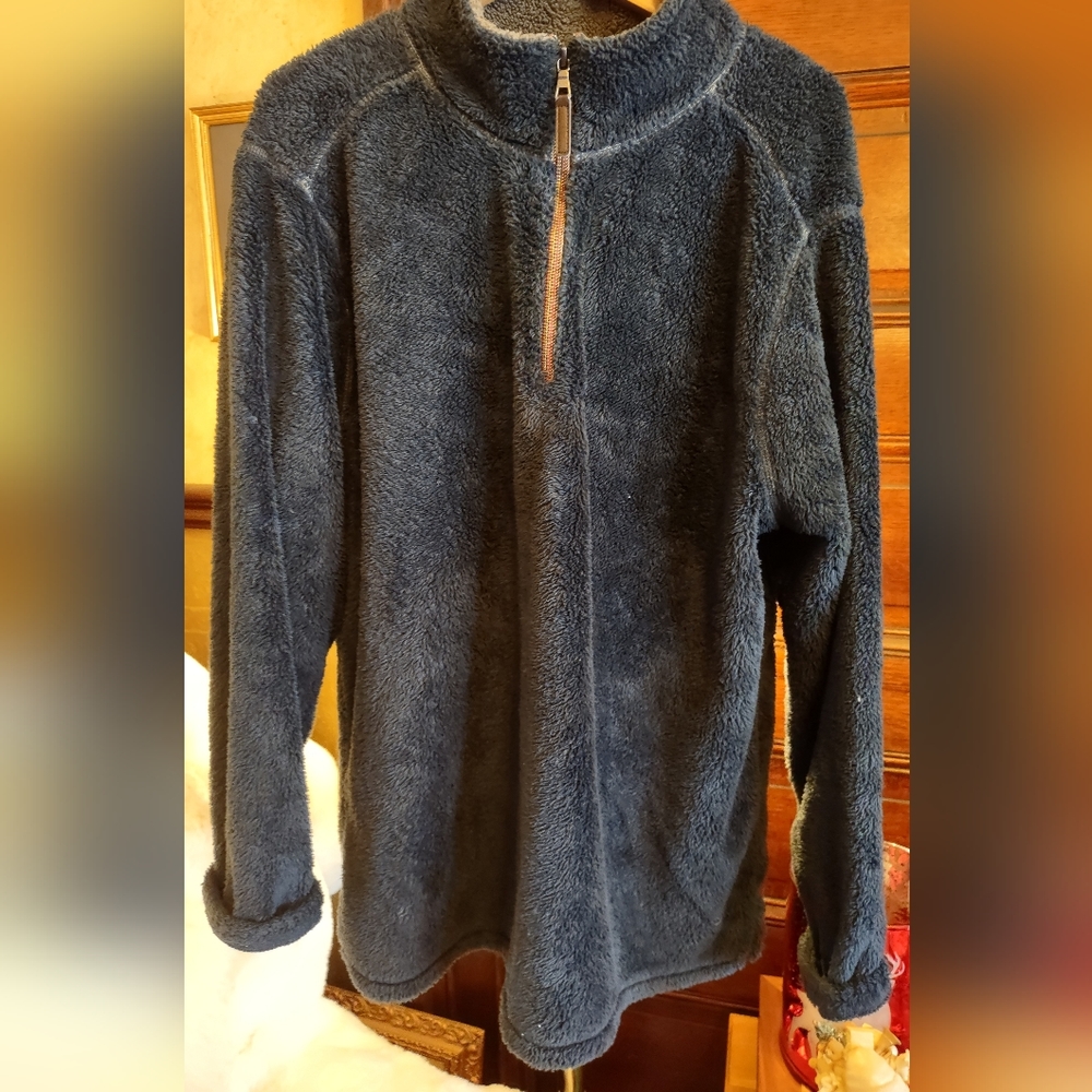 Trinity Men's 2X Plush Navy Blue 1/4 Zip Jacket/Sweater